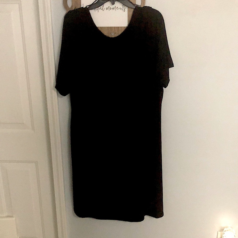 Black Swoop Back Knit Dress